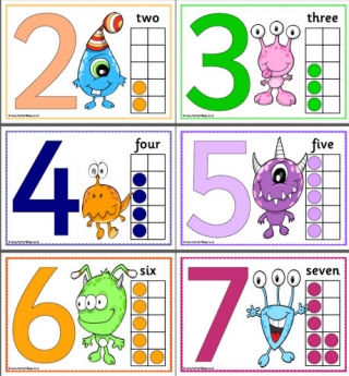 Monster Number Posters 0 to 10