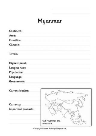 myanmar worksheet