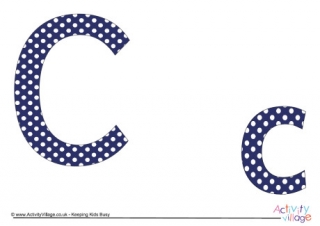 Navy Polka Dot Display Letters