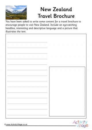 New Zealand Travel Brochure Worksheet