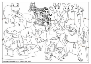 Noah Ark Colouring Page Animals Coloring Pages