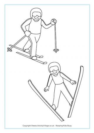 Download Freestyle Skiing Colouring Page