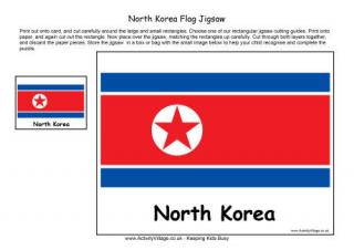 North Korea Flag Jigsaw