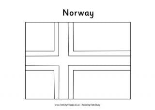 Norway Flag Colouring Page