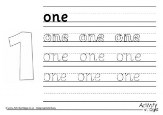 number word handwriting worksheets