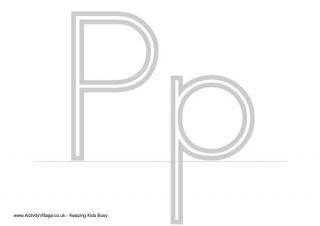 Outline Alphabet P