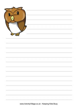 Owl Writing Paper