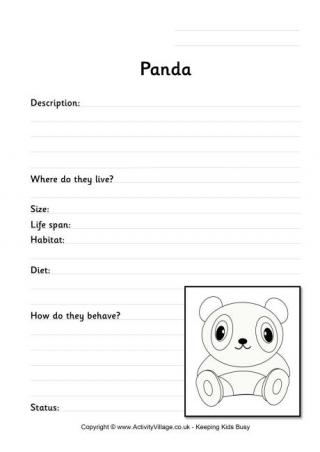 Panda Worksheet