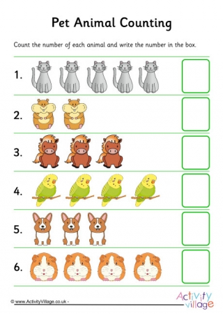 Animal Counting Worksheets