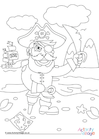 Jolly Roger, the pirate flag coloring page printable game