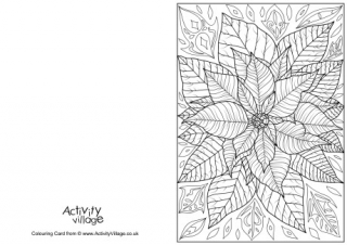 Poinsettia Colouring Card