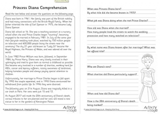 Princess Diana Comprehension