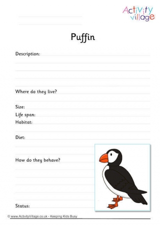 Puffin Worksheet