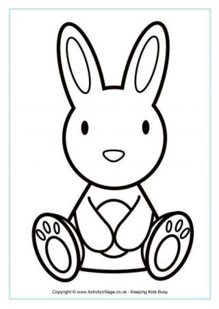 wild rabbit colouring page