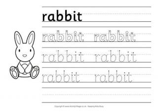 Rabbit Handwriting Worksheet