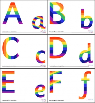 rainbow letter matching cards