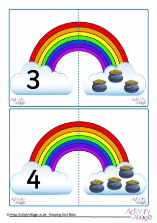 Rainbow Number Matching Cards