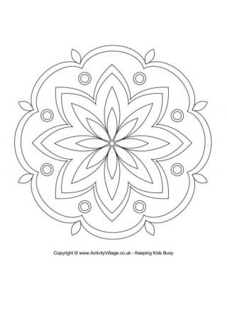 diwali rangoli coloring pages