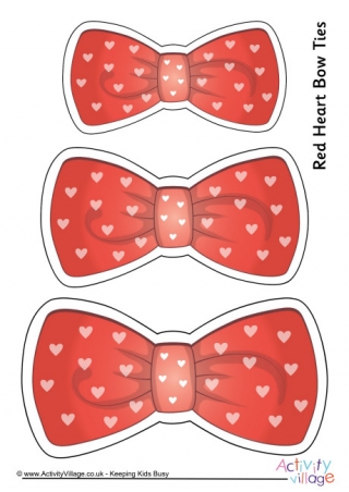 Red Heart Bow Ties Printable