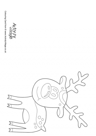 Reindeer Colouring Card