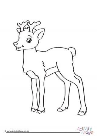 Christmas Reindeer Colouring Page