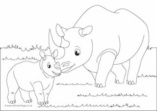 Rhinoceros Colouring Page