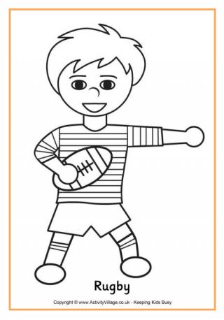 Rugby Colouring Page