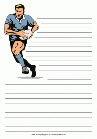 Rugby Player Writing Paper