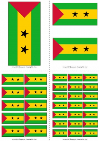 Sao Tome and Principe Flag Colouring Page