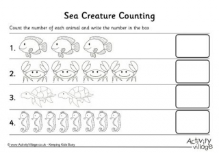 Animal Counting Worksheets