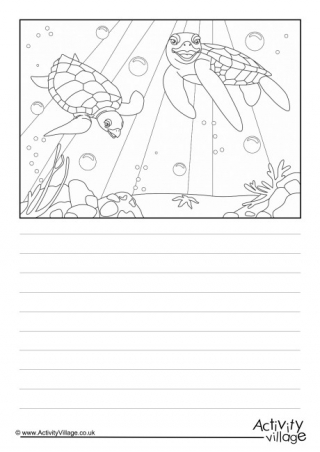 Sea Turtles Scene Story Paper