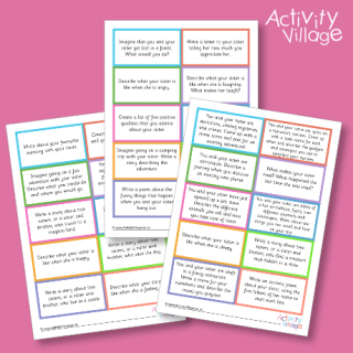 Sister Writing Prompts - Cards