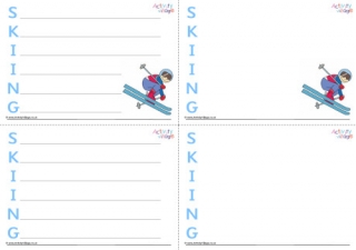 Skiing Acrostic Poem Printable