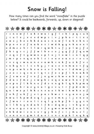 Snowflake Word Search