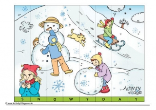 Snowy Day Spelling Jigsaw