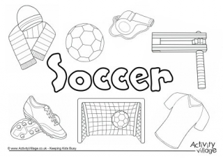 soccer colouring pages