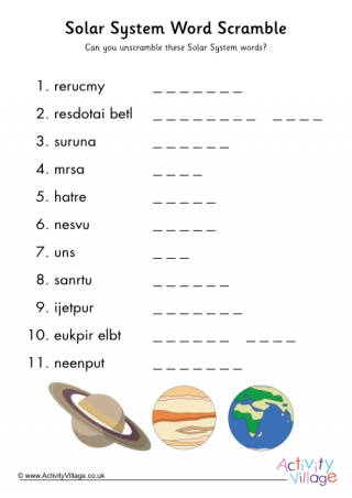 Space Word Puzzles