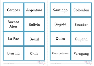 South America Dominoes Cards