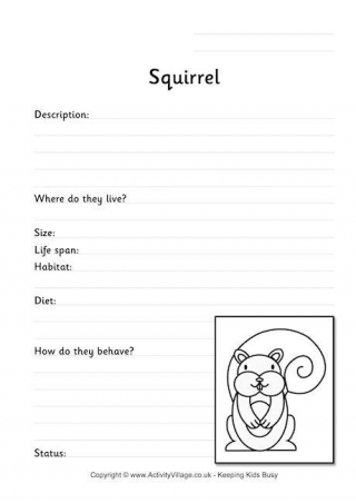 Squirrel Worksheet