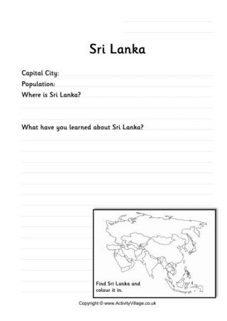 Sri Lanka Worksheet