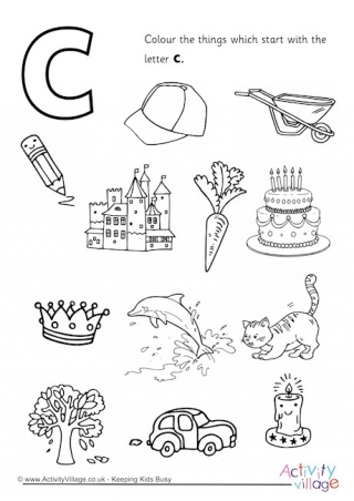 letter colouring start pages things words colour activity starting village alphabet initial sounds activityvillage