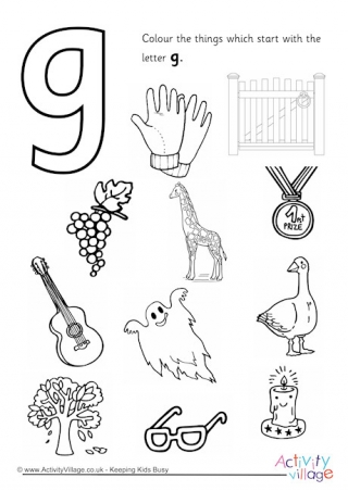 Letter G Colouring Pages