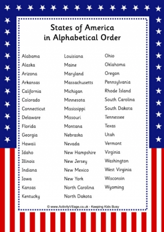 Alphabetical Order   States Of America In Alphabetical Order 460 