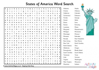 north america word searches