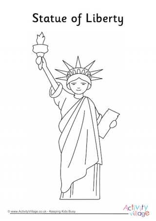 statue of liberty coloring page easy