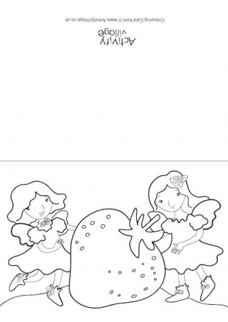 Strawberry Fairies Colouring Card