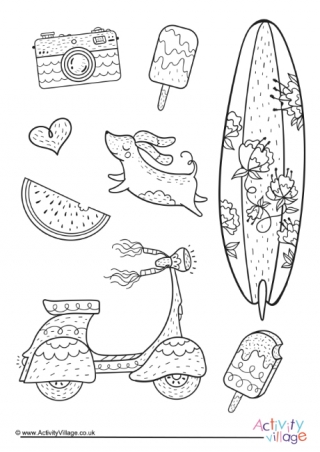 Summer Colouring Pages