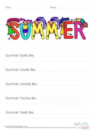 Summer Sensory Poem