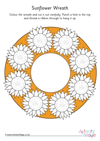 Sunflower Wreath Colour Pop Colouring Page