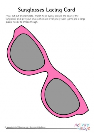 Sunglasses Lacing Card
